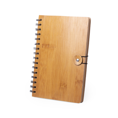 Bamboo notebook with button